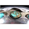 Image 6 : Navajo Turquoise Silver Shadow Box Tepee Cuff 1930