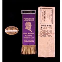 Great Northern Railway Veteran Ribbon and Button