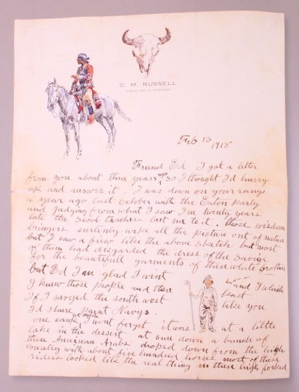 Charles Russell Letters and Sketches Book