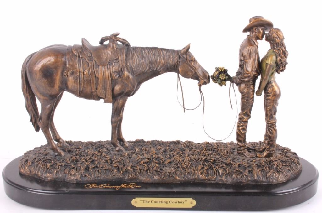 The Courting Cowboy Bronze Sculpture