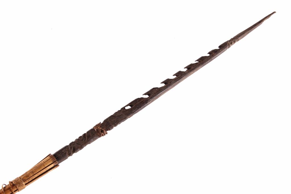 antique ivory coast african tribal fishing spear sharp light african spear