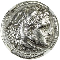 MACEDONIAN KINGDOM: Alexander III, the Great, 336-323 BC, AR drachm (4.23g). NGC EF