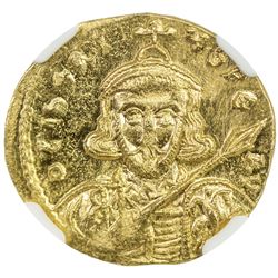 BYZANTINE EMPIRE: Tiberius III Aspimar, 698-705, AV solidus (4.39g), Constantinople. NGC MS