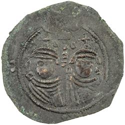 ARAB-SASANIAN: Anonymous, ca. 690-720, AE pashiz (1.59g), Gyanbud (Qasr-i Abu Nasr). VF