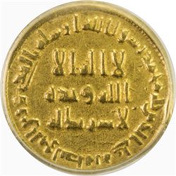 UMAYYAD: 'Abd al-Malik, 685-705, AV dinar, NM (Dimashq), AH82. ANACS EF40