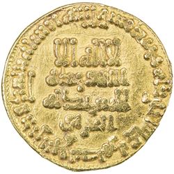 ABBASID: al-Ma'mun, 810-833, AV dinar (4.16g), al-'Iraq, AH199. VF-EF