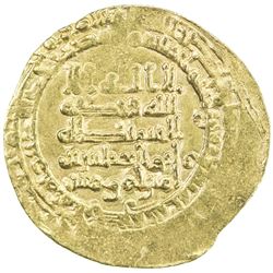 ABBASID: al-Muqtadir, 908-932, AV dinar (3.58g), Mah al-Basra, AH317. VF-EF