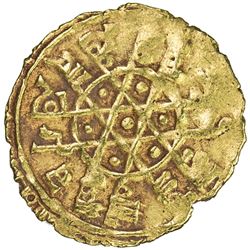 FATIMID: al-Mustansir, 1036-1094, AV 1/4 dinar (1.03g), Siqilliya, AH(4)x5. EF