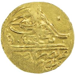 EGYPT: Napoleonic Occupation, 1798-1801, AV zeri mahbub (2.59g), Misr, AH1203 year 14. EF