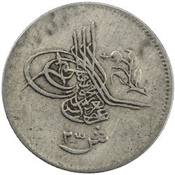EGYPT: Abdul Aziz, 1861-1876, AR 2 1/2 qirsh, Misr, AH1277 year 9. VF