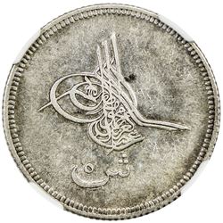 EGYPT: Abdul Aziz, 1861-1876, AR 5 qirsh, Misr, AH1277 year 4. NGC AU50