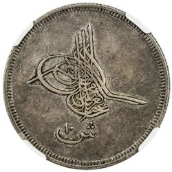 EGYPT: Abdul Aziz, 1861-1876, AR 10 qirsh, Misr, AH1277 year 4. NGC EF45