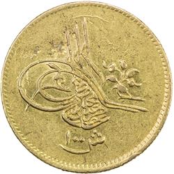 EGYPT: Murad V, 1876, AV 100 qirsh (8.61g), Misr, AH1293 year 1. EF