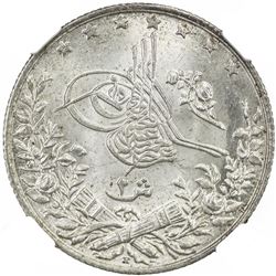 EGYPT: Abdul Hamid II, 1876-1909, AR 2 qirsh, Misr, AH1293 year 33. NGC MS66