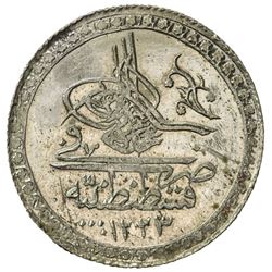 TURKEY: Mahmud II, 1808-1839, AR kurush (6.39g), Kostantiniye, AH1223 year 16. AU