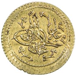 TURKEY: Mahmud II, 1808-1839, AV surre altin (1.54g), El-Aliye, AH1223 year 16. VF-EF
