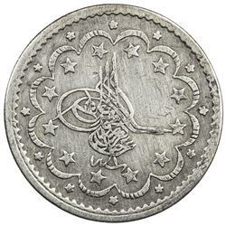 TURKEY: Abdul Aziz, 1861-1876, AR 5 kurush, Bursa, AH1277 year 1. VF