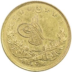 TURKEY: Murad V, 1876, AV 100 kurush, Kostantiniye, AH1293 year 1. AU