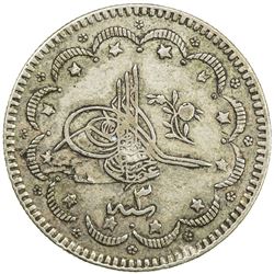 TURKEY: Abdul Hamid II, 1876-1909, AR 10 kurush, Kostantiniye, AH1293 year 3. VF