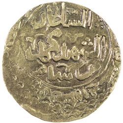 GHORID: Taj al -Din Yildiz, 1206-1215, debased AV dinar (4.06g), Ghazna, AH612. VF