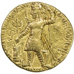 KUSHAN: Vasu Deva I, 191-230+, AV dinar (7.98g). VF