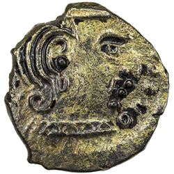 WESTERN KSHATRAPAS: Rudrasena IV, 382-388, AR drachm (2.06g). VF-EF