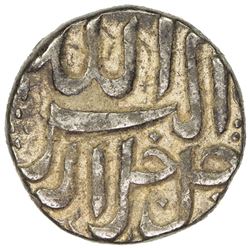 MUGHAL: Akbar I, 1556-1605, AR rupee (11.37g), Ahmadnagar, Ilahi (4)4. VF