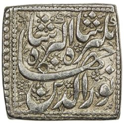 MUGHAL: Jahangir, 1605-1628, AR square rupee (11.41g), Agra, AH1023 year 9. EF