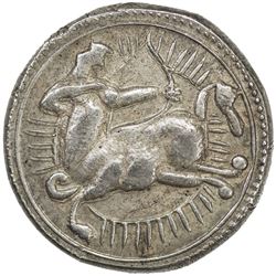 MUGHAL: Jahangir, 1605-1628, AR souvenir rupee (9.27g), "Ahmadabad", AH"1027". EF