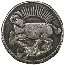 MUGHAL: Jahangir, 1605-1628, AR souvenir rupee (10.83g), "Agra", AH"1028". VF