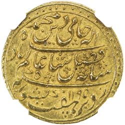 BENGAL PRESIDENCY: AV mohur (12.36g), "Murshidabad", AH1195 year 19. NGC MS64
