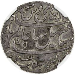 BENGAL PRESIDENCY: AR 1/2 rupee pattern (6.21g), "Murshidabad", year 19. NGC PF64