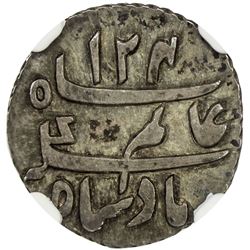 BENGAL PRESIDENCY: AR 1/4 rupee pattern (3.07g), "Murshidabad", year 19. NGC PF64