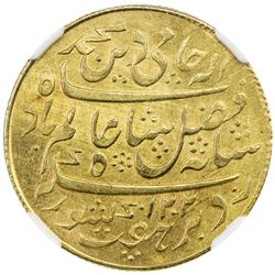 BENGAL PRESIDENCY: AV 1/2 mohur (6.64g), "Murshidabad", AH1202 year 19. NGC MS64