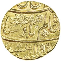 BENGAL PRESIDENCY: AV mohur (10.81g), Muhammadabad Benares, AH1199 years 17 & 27. EF