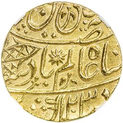 BENGAL PRESIDENCY: AV mohur (10.91g), Muhammadabad Benares, AH1203 year 31. NGC MS66