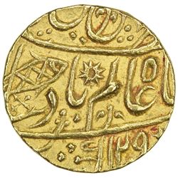 BENGAL PRESIDENCY: AV mohur (10.87g), Muhammadabad Benares, AH1209 year 37. EF-AU