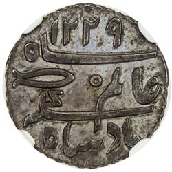 BENGAL PRESIDENCY: AR 1/4 rupee pattern, Muhammadabad Benares, AH1229 years 17 & 49, NGC Proof 64