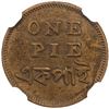 Image 2 : BENGAL PRESIDENCY: AE pie (2.17g), ND. NGC PF62