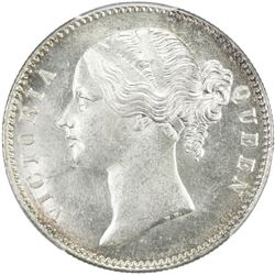 BRITISH INDIA: Victoria, Queen, 1837-1876, AR rupee, 1840(c). PCGS MS62