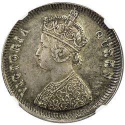 BRITISH INDIA: Victoria, Queen, 1837-1876, AR rupee, ND. NGC AU55