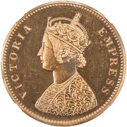 BRITISH INDIA: Victoria, Empress, 1876-1901, AE 1/2 anna, 1891(c). NGC MS63