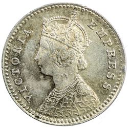 BRITISH INDIA: Victoria, Empress, 1876-1901, AR 2 annas, 1878(c). NGC MS62