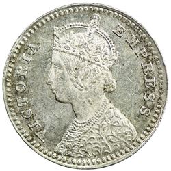 BRITISH INDIA: Victoria, Empress, 1876-1901, AR 2 annas, 1878(c). NGC MS62