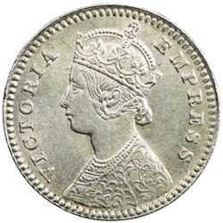 BRITISH INDIA: Victoria, Empress, 1876-1901, AR 2 annas, 1878(c). NGC MS62