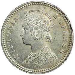 BRITISH INDIA: Victoria, Empress, 1876-1901, AR 1/4 rupee, 1879-C. NGC MS63