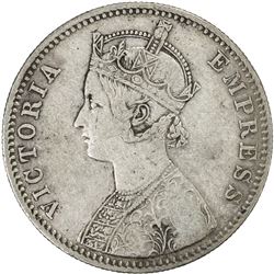 BRITISH INDIA: Victoria, Empress, 1876-1901, AR rupee, 1897-C. F-VF