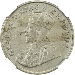 BRITISH INDIA: George V, 1910-1936, 8 annas, 1920(b). NGC AU