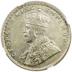 BRITISH INDIA: George V, 1910-1936, AR rupee, ND. NGC MS62