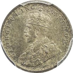 BRITISH INDIA: George V, 1910-1936, AR 2 annas, 1911(c). PCGS MS64